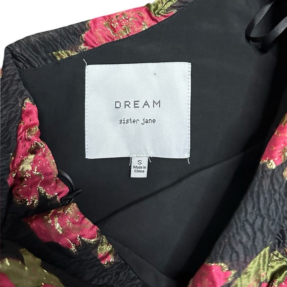 Dream Sister Jane one shoulder jacquard mini dress in red and gold Small - Picture 6 of 7